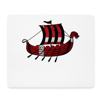 Danish Flag Gift Viking Ship Denmark - Mouse Pad (horizontal) - white - Front