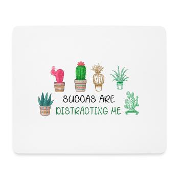Sukkulenten Lenken Mich Ab Pflanze Hobby Botanisch - Mousepad (Querformat) - Weiß - Vorne