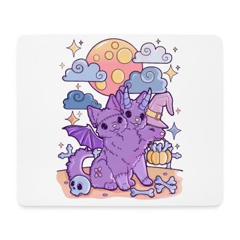 Kawaii Creepy Katze Horror Halloween Pastel Goth - Mousepad (Querformat) - Weiß - Vorne