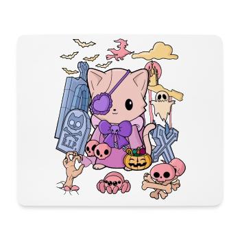 Pastel Goth Katze Creepy Gruselig Kawaii Horror - Mousepad (Querformat) - Weiß - Vorne