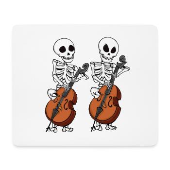 Double Bass Skeletons Orchestra Big Band Double Bass - Mouse Pad (horizontal) - white - Front