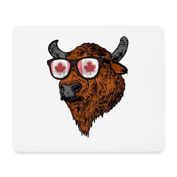 Büffel Geschenk Urlaub Kanada Flagge Kanada - Mousepad (Querformat) - Weiß - Vorne