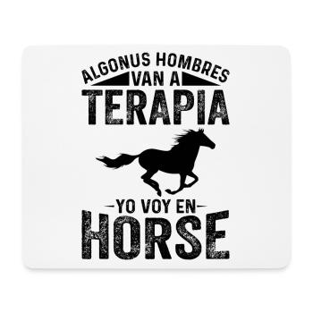 Algonus Men’s Therapy Je fais de l’équitation - Tapis de souris (format paysage) - blanc - Devant