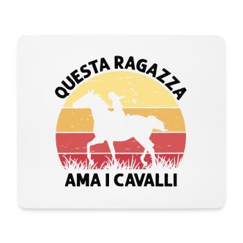 This Girl Loves Horses Reiten Sonnenuntergang - Mousepad (Querformat) - Weiß - Vorne