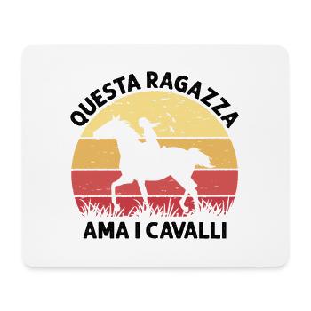 This Girl Loves Horses Reiten Sonnenuntergang - Mousepad (Querformat) - Weiß - Vorne
