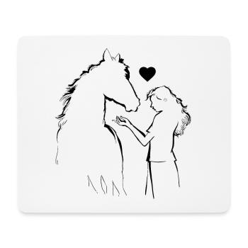 Life is better with horses heart loves the - Mouse Pad (horizontal) - white - Front
