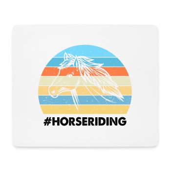 Reiten Bunter Sonnenuntergang Hintergrund Pferd - Mousepad (Querformat) - Weiß - Vorne