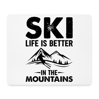 La vie de ski est meilleure dans les montagnes noires - Tapis de souris (format paysage) - blanc - Devant
