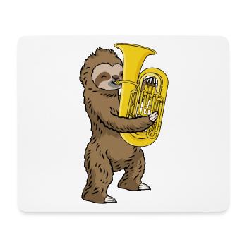 Sloth Music Gift Kids Band Tuba - Tapis de souris (format paysage) - blanc - Devant