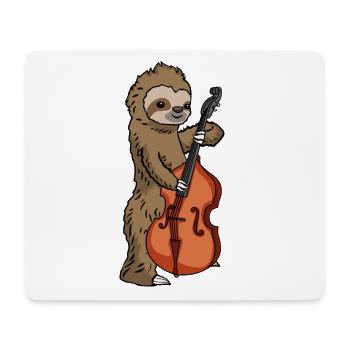 Faultier Kontrabass Geschenk Musik Kind Cello - Mousepad (Querformat) - Weiß - Vorne