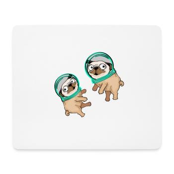 Mops Hund Astronaut Weltall Geschenk Kinder Mops - Mousepad (Querformat) - Weiß - Vorne