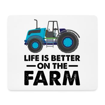 Life is better on the farm Farmers - Mouse Pad (horizontal) - white - Front
