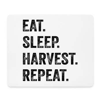 Eat Sleep Harvest Repeat Schwarzer Text - Mousepad (Querformat) - Weiß - Vorne