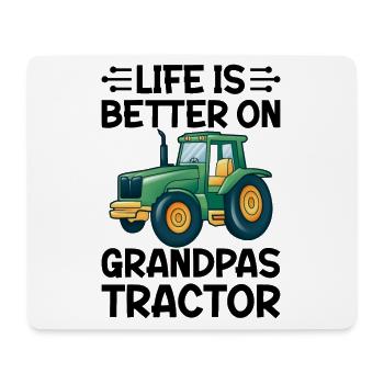 Life is better on Grandpa's tractor farm - Mouse Pad (horizontal) - white - Front