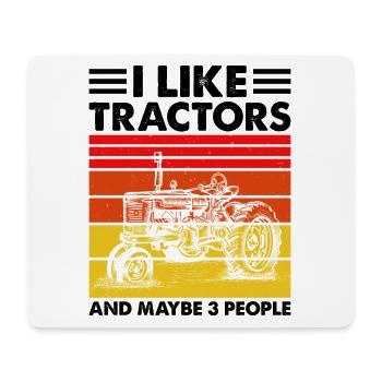 J’aime les tracteurs et peut-être le tracteur de 3 personnes - Tapis de souris (format paysage) - blanc - Devant