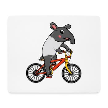 Tapir Fahrrad Fahren Bike Geschenk Kinder Tapir - Mousepad (Querformat) - Weiß - Vorne