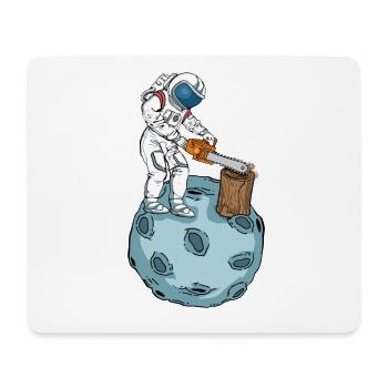 Astronaute Tronçonneuse Hommes Arboriculteur Bûcheron - Tapis de souris (format paysage) - blanc - Devant