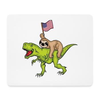 Dinosaurier Geschenk 4th Of July Faultier USA - Mousepad (Querformat) - Weiß - Vorne