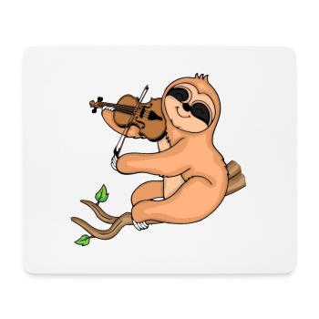 Violine Geschenk Musik Kinder Faultier Geige - Mousepad (Querformat) - Weiß - Vorne