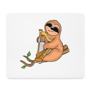 Harpe paresseuse Cadeau Femmes Musique Harpiste - Tapis de souris (format paysage) - blanc - Devant