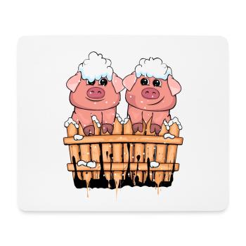 Christmas Pigs Gift Child Winter Pig - Mouse Pad (horizontal) - white - Front