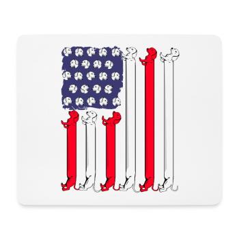 Dackel Hund Geschenk 4th Of July Dachshund - Mousepad (Querformat) - Weiß - Vorne