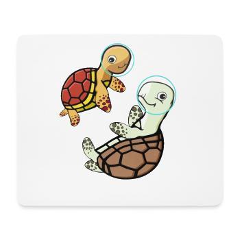 Turtles Astronaut Space Gift Enfants - Tapis de souris (format paysage) - blanc - Devant