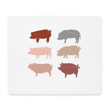 Retro Schweine Geschenk Männer Bauernhof Schwein - Mousepad (Querformat) - Weiß - Vorne