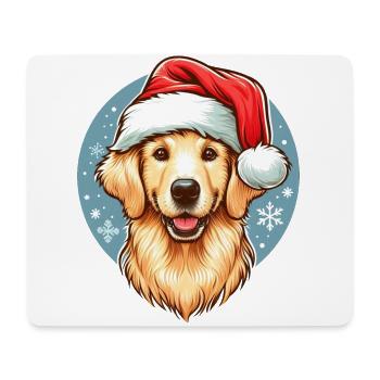 Cute Golden Retriever Santa Claus - Mouse Pad (horizontal) - white - Front