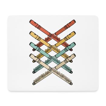 Flöte Geschenkidee Flötenspieler Musik Flöte - Mousepad (Querformat) - Weiß - Vorne