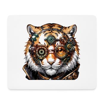 Steampunk Tiger Geschenk Kinder Tiger - Mousepad (Querformat) - Weiß - Vorne
