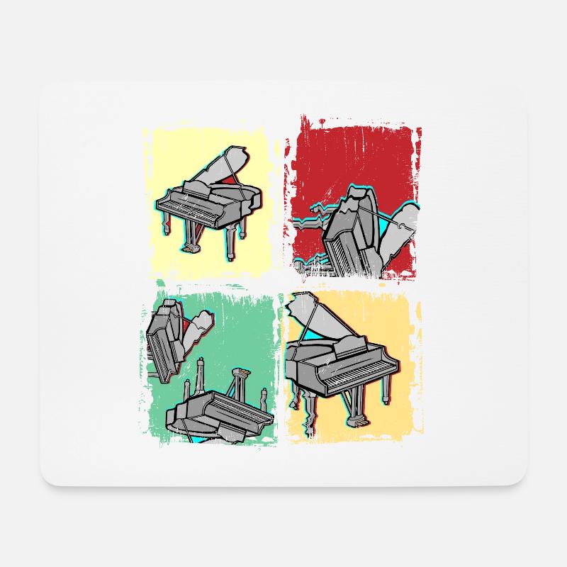 Vintage Pianist Geschenk Retro Klavier - Mousepad (Querformat) - Weiß