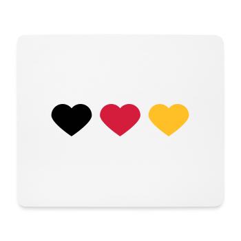 3 Herzen Deutschland Flagge Farben Liebe Deutsch - Mousepad (Querformat) - Weiß - Vorne