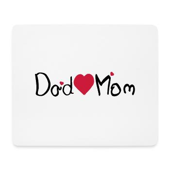 Dad heart Mom - Mouse Pad (horizontal) - white - Front