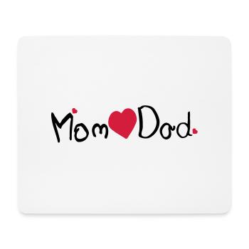 Maman coeur papa txt et coeurs rouges - Tapis de souris (format paysage) - blanc - Devant