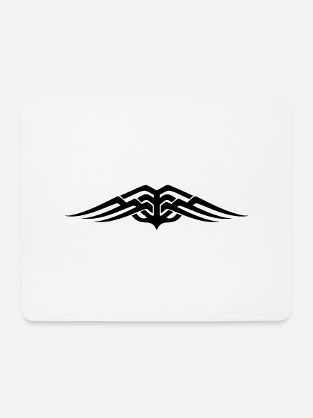 Tribal Tattoo-Flügel - Mousepad (Querformat) - Weiß