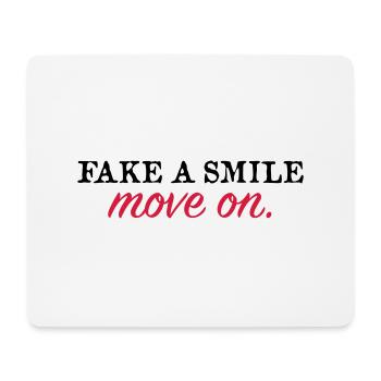 Fake a Smile and Move On - Tapis de souris (format paysage) - blanc - Devant
