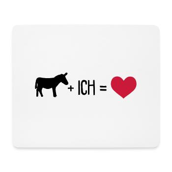 Esel plus ich gleich Liebe - Mousepad (Querformat) - Weiß - Vorne