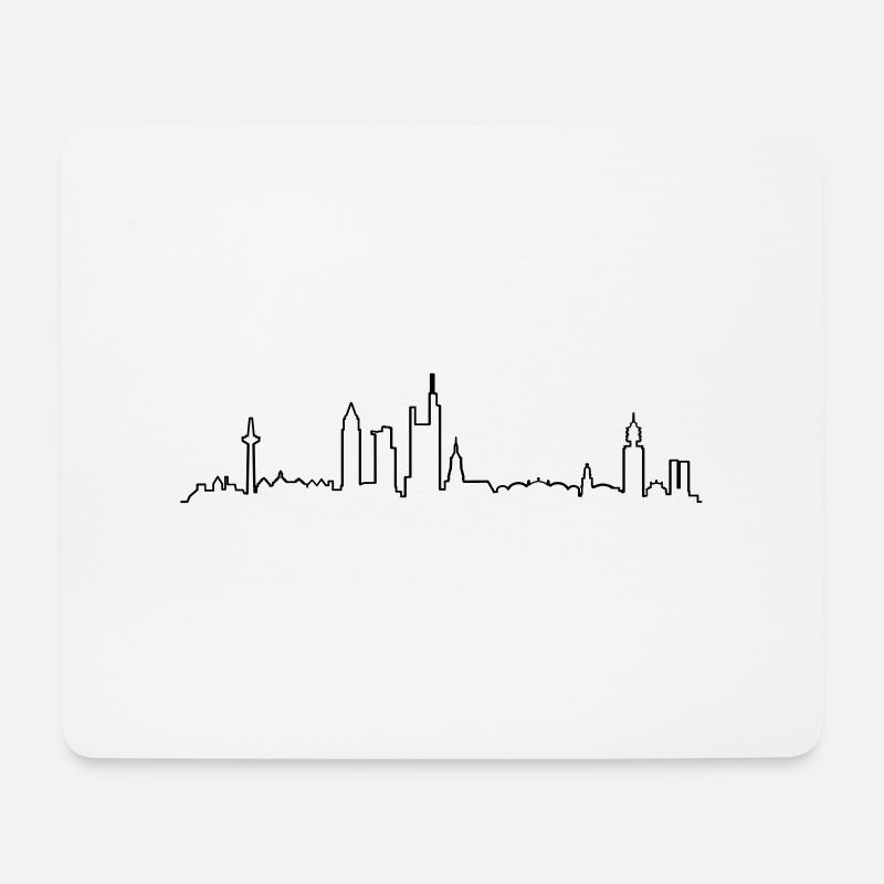 Skyline Frankfurt Linie - Mousepad (Querformat) - Weiß
