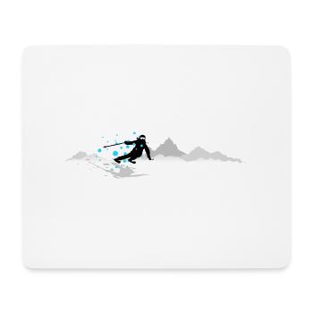 Winter - Skifahrer Berge - Mousepad (Querformat) - Weiß - Vorne