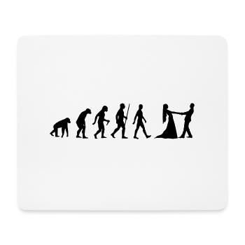 Evolution Paartanz Paar Tanz klassisch Walzer Affe - Mousepad (Querformat) - Weiß - Vorne