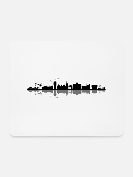 Skyline - Emden - Mousepad (Querformat) - Weiß