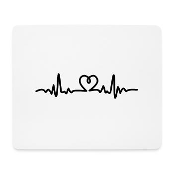 Heartbeat pulse heartbeat drawing with heart - Mouse Pad (horizontal) - white - Front