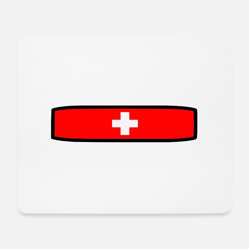 Schweizer Flagge - Mousepad (Querformat) - Weiß