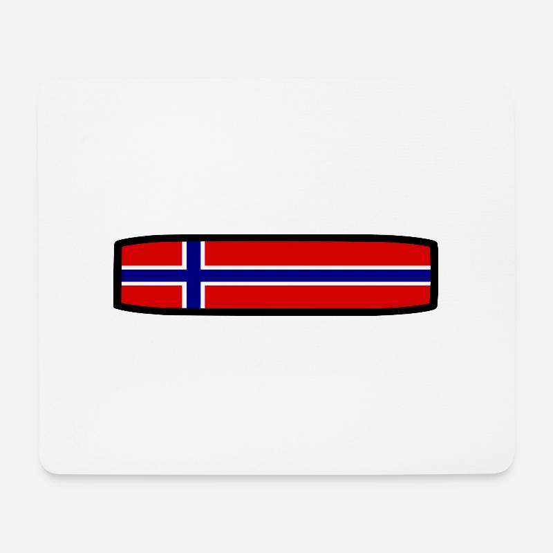 Norwegen Flagge - Mousepad (Querformat) - Weiß