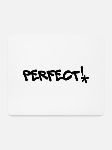 Perfect, Perfect, Graffiti, Color editable - Mouse Pad (horizontal) - white
