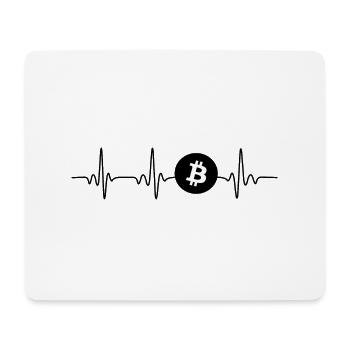 Bitcoin Herzschlag - Mousepad (Querformat) - Weiß - Vorne