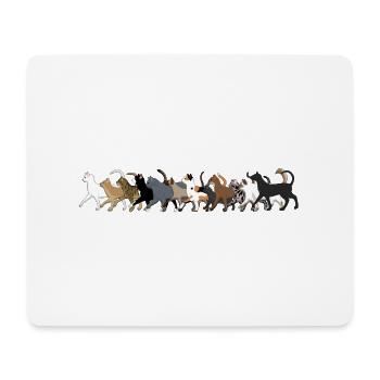 12 Katzen gehen hinterein Taschen & Rucksäcke - Mousepad (Querformat) - Weiß - Vorne