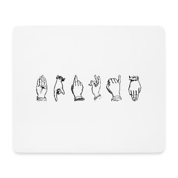 langue des signes LSF idée cadeau - Tapis de souris (format paysage) - blanc - Devant