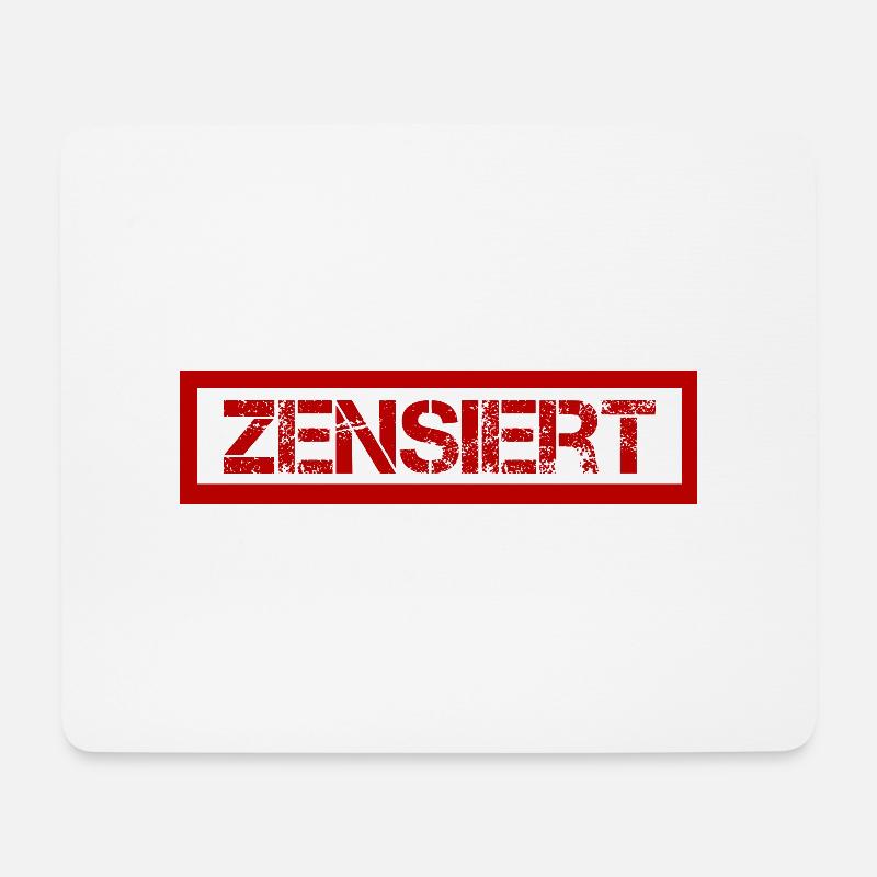 Zensiert Zensurbalken Design - Mousepad (Querformat) - Weiß